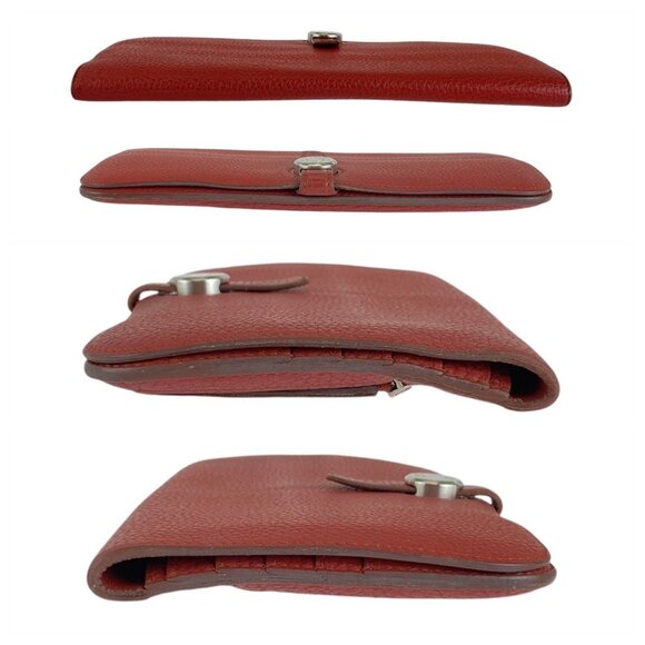 HERMES Red Leather Wallet - Picture 5 of 10